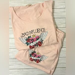 Pink Graphic Pajama Set